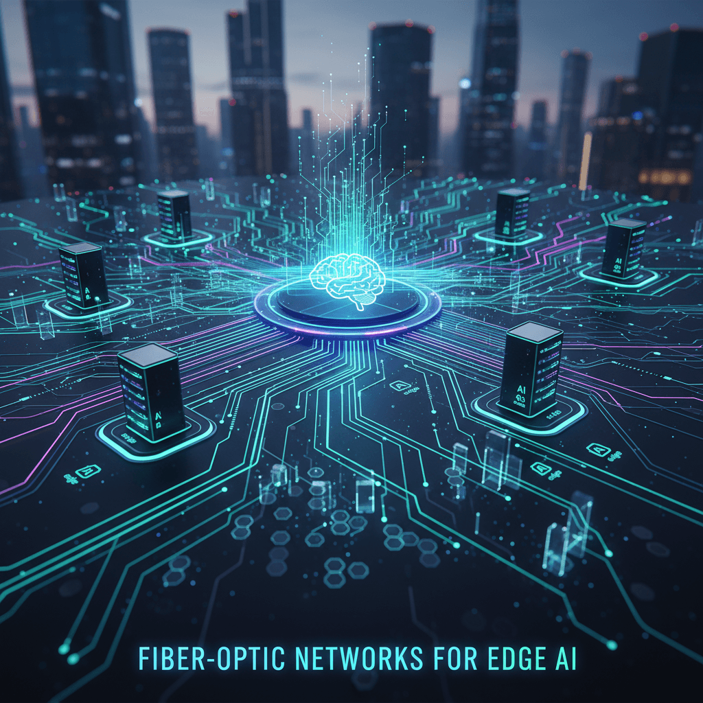 Hero image illustrating fiber networks and edge AI technology.